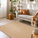 Alfombra lavable tejido en bucle Petra Liso Natural | Atticgo