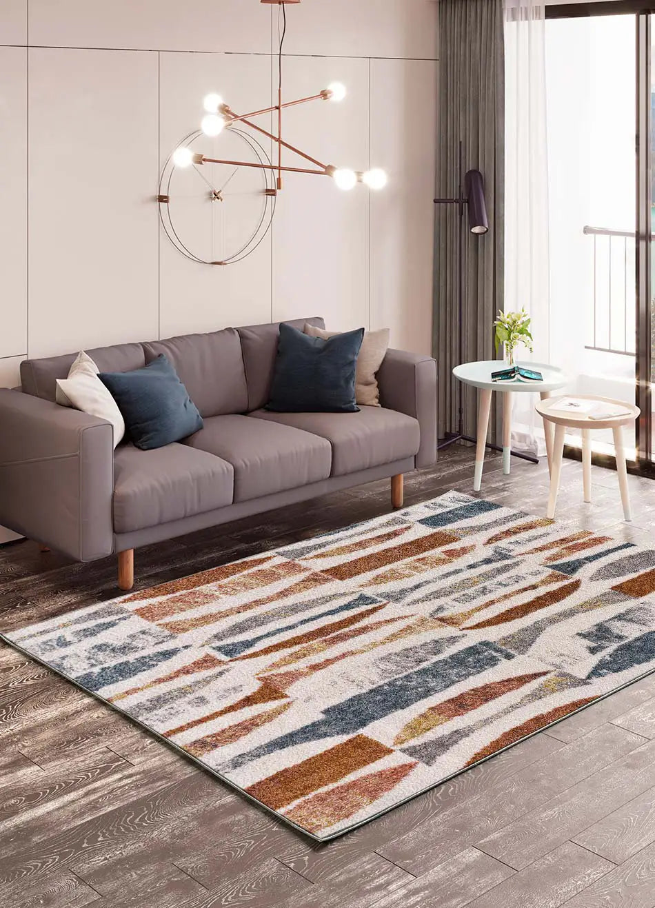 Atticgo Alfombra geométrica Picasso 5189 Multicolor ambiente