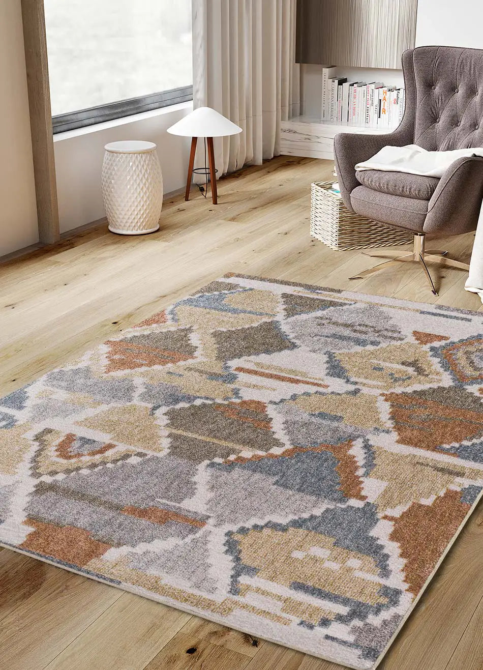 Atticgo Alfombra geométrica Picasso 6355 Multicolor ambiente