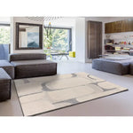 Atticgo Alfombra Abstracta Porto 12915 Plata ambiente salón