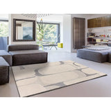 Atticgo Alfombra Abstracta Porto 12915 Plata ambiente salón