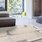 Atticgo Alfombra Abstracta Porto 12915 Plata ambiente