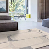 Atticgo Alfombra Abstracta Porto 12915 Plata ambiente