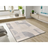 Atticgo Alfombra Geométrica Porto 12917 Plata ambiente salón