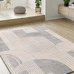 Atticgo Alfombra Geométrica Porto 12917 Plata ambiente