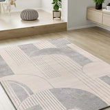 Atticgo Alfombra Geométrica Porto 12917 Plata ambiente