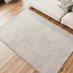 Atticgo Alfombra Geométrica Porto 12919 Plata ambiente