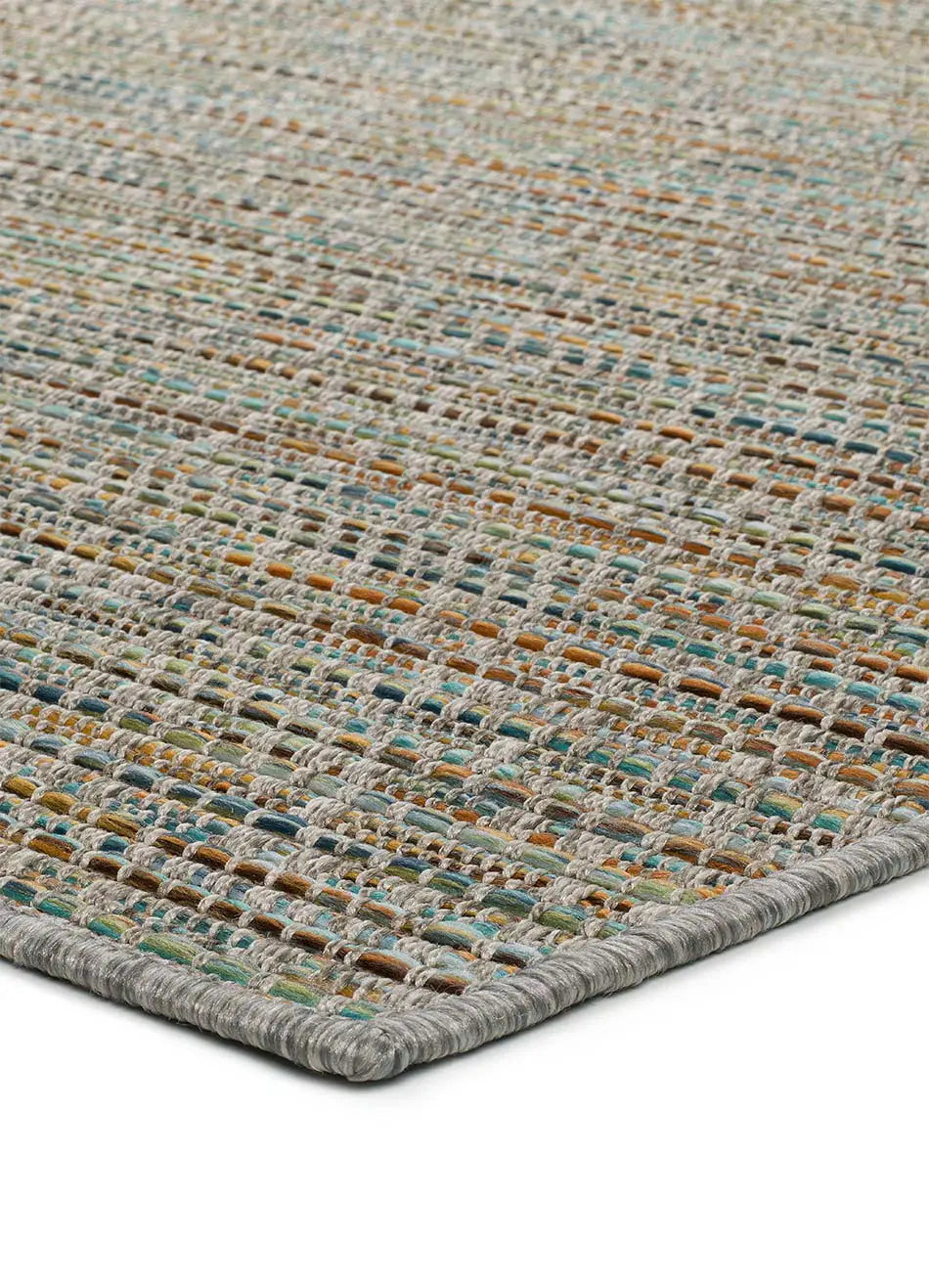 Alfombra a medida de exterior Rainbow 8201 Azul esquina | Atticgo