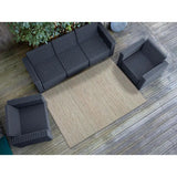 Alfombra a medida de exterior Rainbow 8217 Blanco en terraza | Atticgo