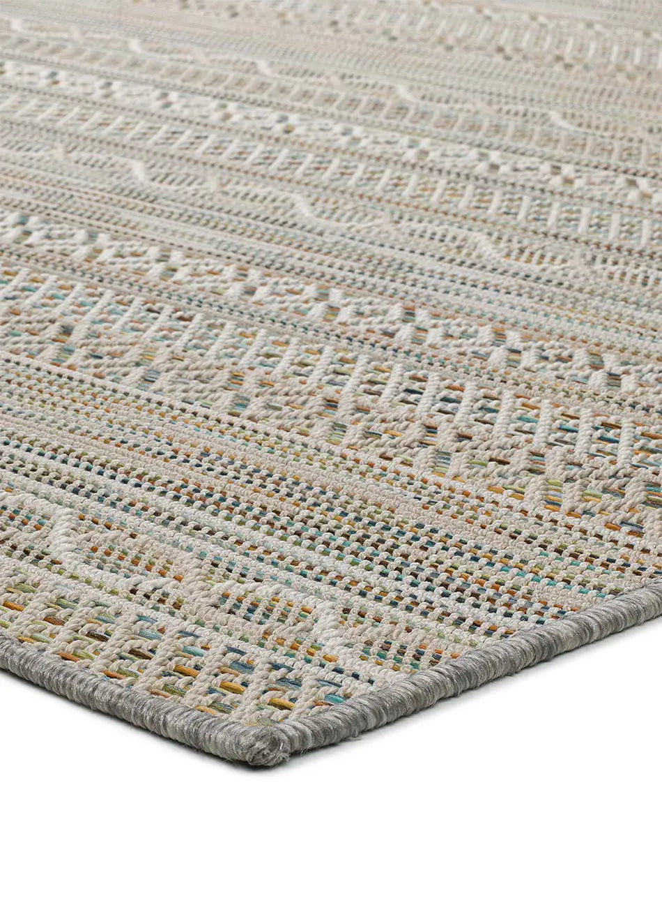 Alfombra a medida de exterior Rainbow 8217 Blanco esquina | Atticgo