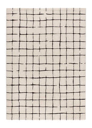 Alfombra geométrica blanco y negro Retro 12898 Atticgo