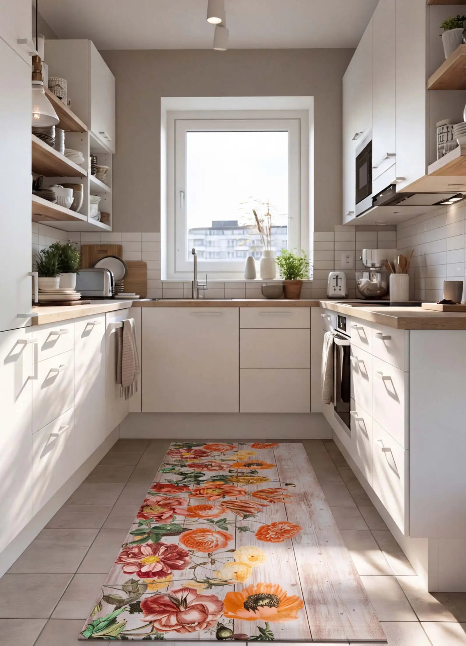 Alfombra de cocina antideslizante Ricci Camelia Multicolor Atticgo