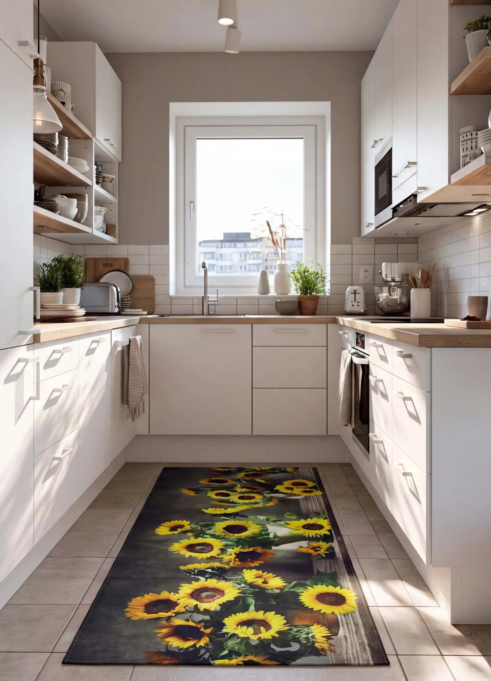 Alfombra de cocina antideslizante Ricci Sunflowers Atticgo