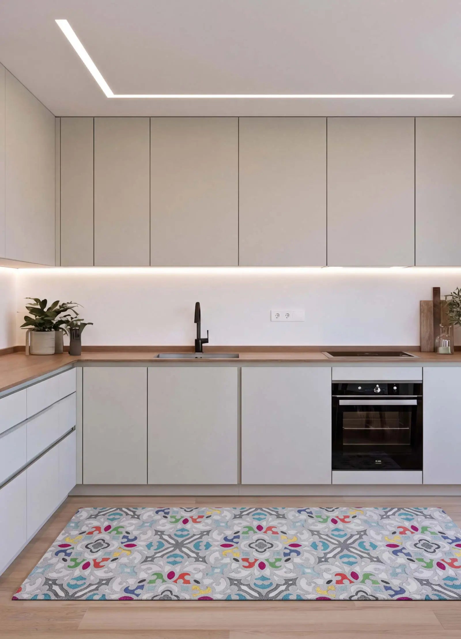 Alfombra de cocina antideslizante Ricci Valentina Multicolor Atticgo