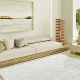 Atticgo Alfombra shaggy antideslizante Roma Liso Blanco ambiente