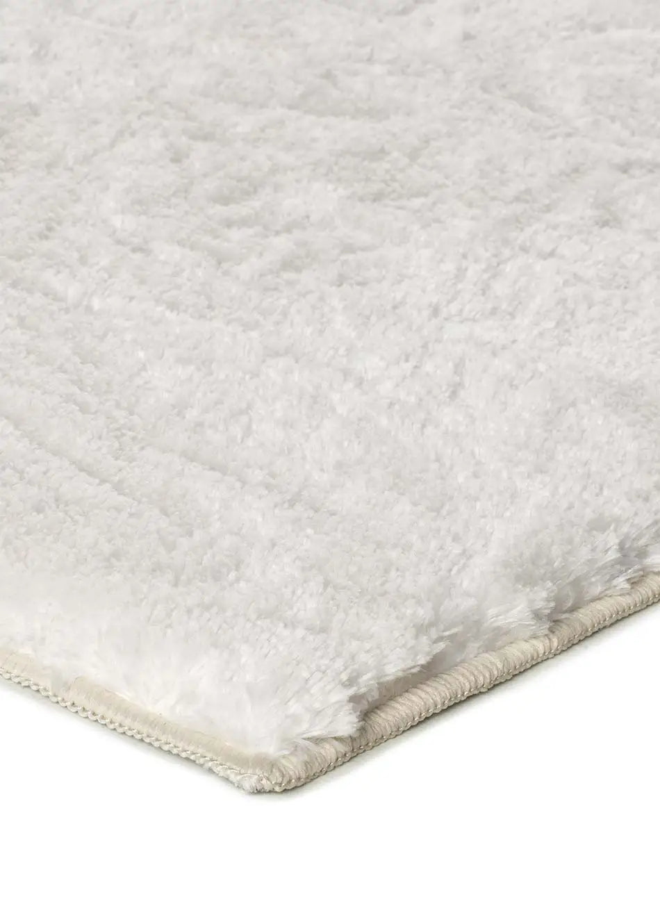 Atticgo Alfombra shaggy antideslizante Roma Liso Blanco detalle