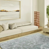 Atticgo Alfombra shaggy antideslizante Roma Liso Plata ambiente