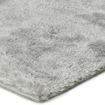 Atticgo Alfombra shaggy antideslizante Roma Liso Plata detalle