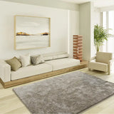 Atticgo Alfombra shaggy antideslizante Roma Liso Piedra ambiente salón