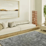 Atticgo Alfombra shaggy antideslizante Roma Liso Antracita ambiente