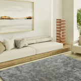 Atticgo Alfombra shaggy antideslizante Roma Liso Antracita ambiente