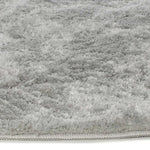 Atticgo Alfombra redonda shaggy antideslizante Roma Liso Plata detalle