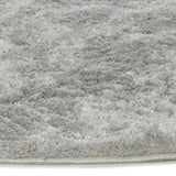 Atticgo Alfombra redonda shaggy antideslizante Roma Liso Plata detalle