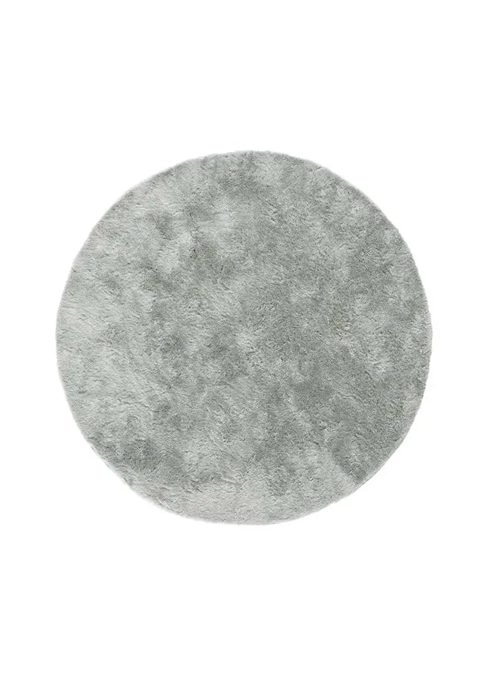 Atticgo Alfombra redonda shaggy antideslizante Roma Liso Plata