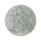 Atticgo Alfombra redonda shaggy antideslizante Roma Liso Plata