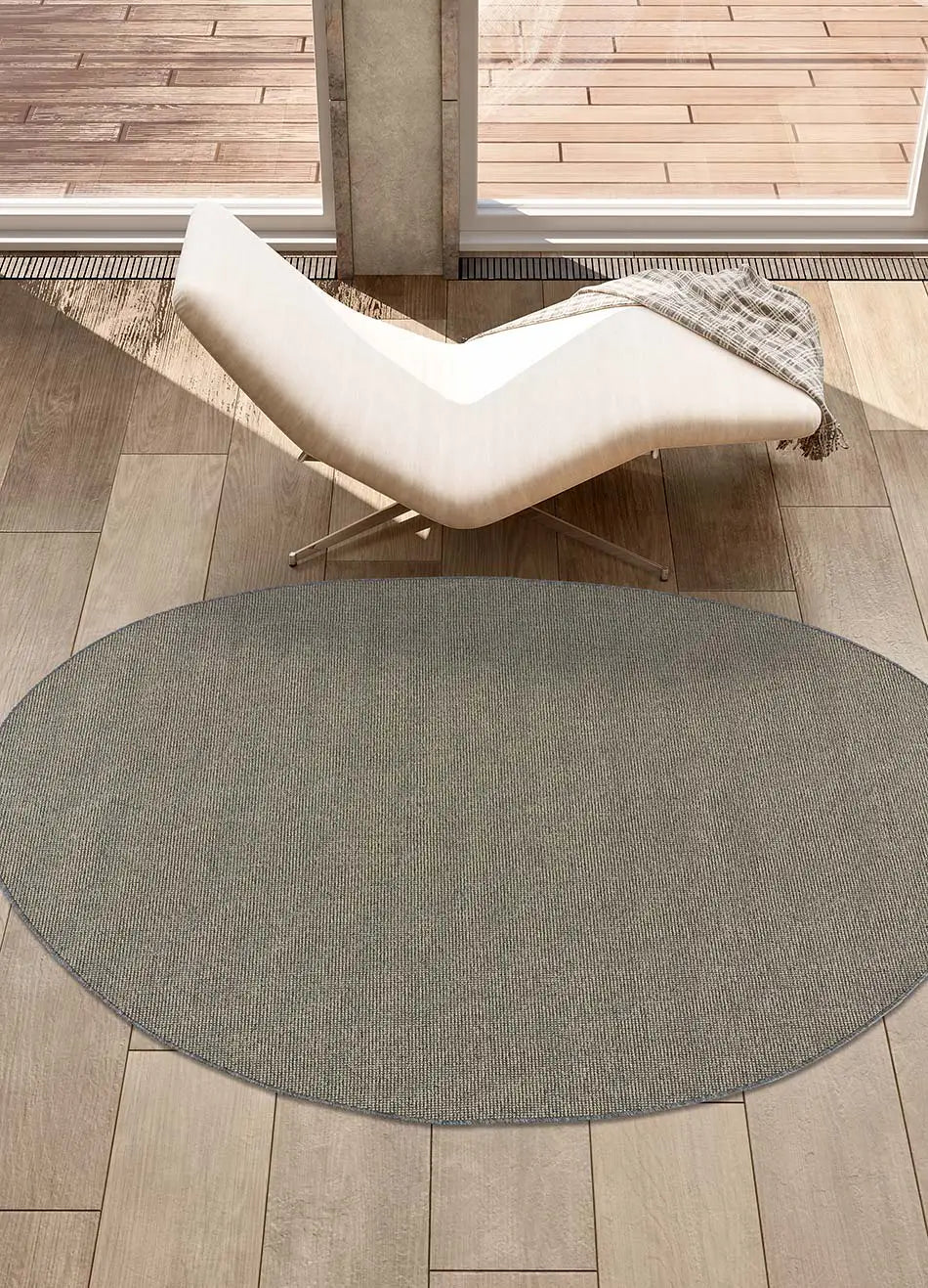 Alfombra a medida Ruta Liso Gris ambiente| Atticgo