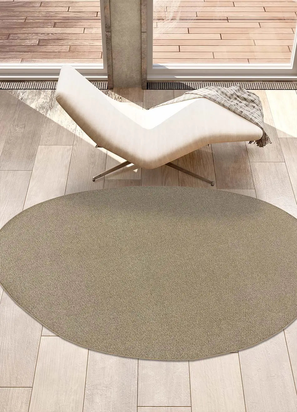 Alfombra a medida Ruta Liso Plata ambiente| Atticgo