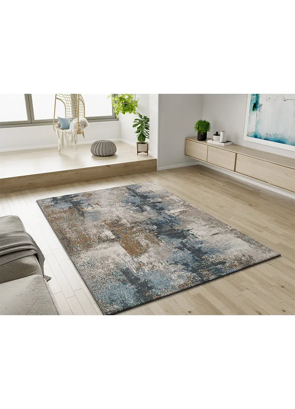 Alfombra de exterior abstracta azul Salsa 54562 Atticgo Para interior-exterior