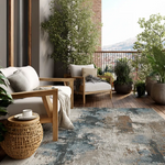 Alfombra de exterior abstracta azul Salsa 54562 Atticgo Para terraza y jardín