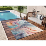 Atticgo Alfombra de exterior abstracta Samara 54572 Multicolor ambiente salón