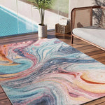 Atticgo Alfombra de exterior abstracta Samara 54572 Multicolor ambiente