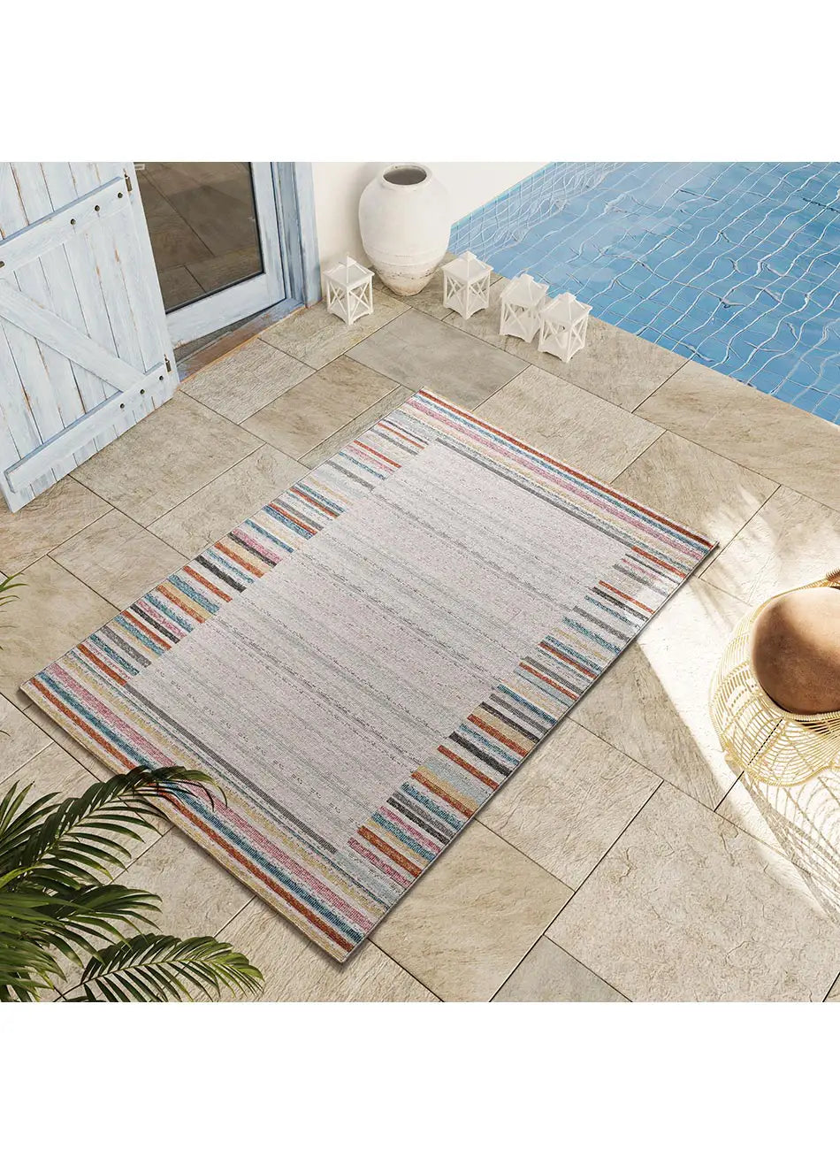 Atticgo Alfombra de exterior geométrica Samara 54573 Multicolor ambiente salón