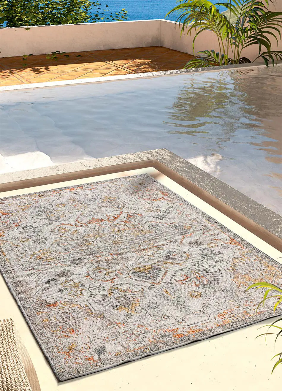 Atticgo Alfombra de exterior vintage Samara 54574 Multicolor ambiente