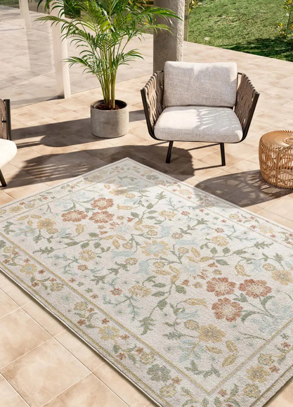 Alfombra de exterior jardín floral Samara 54587 Multicolor Atticgo