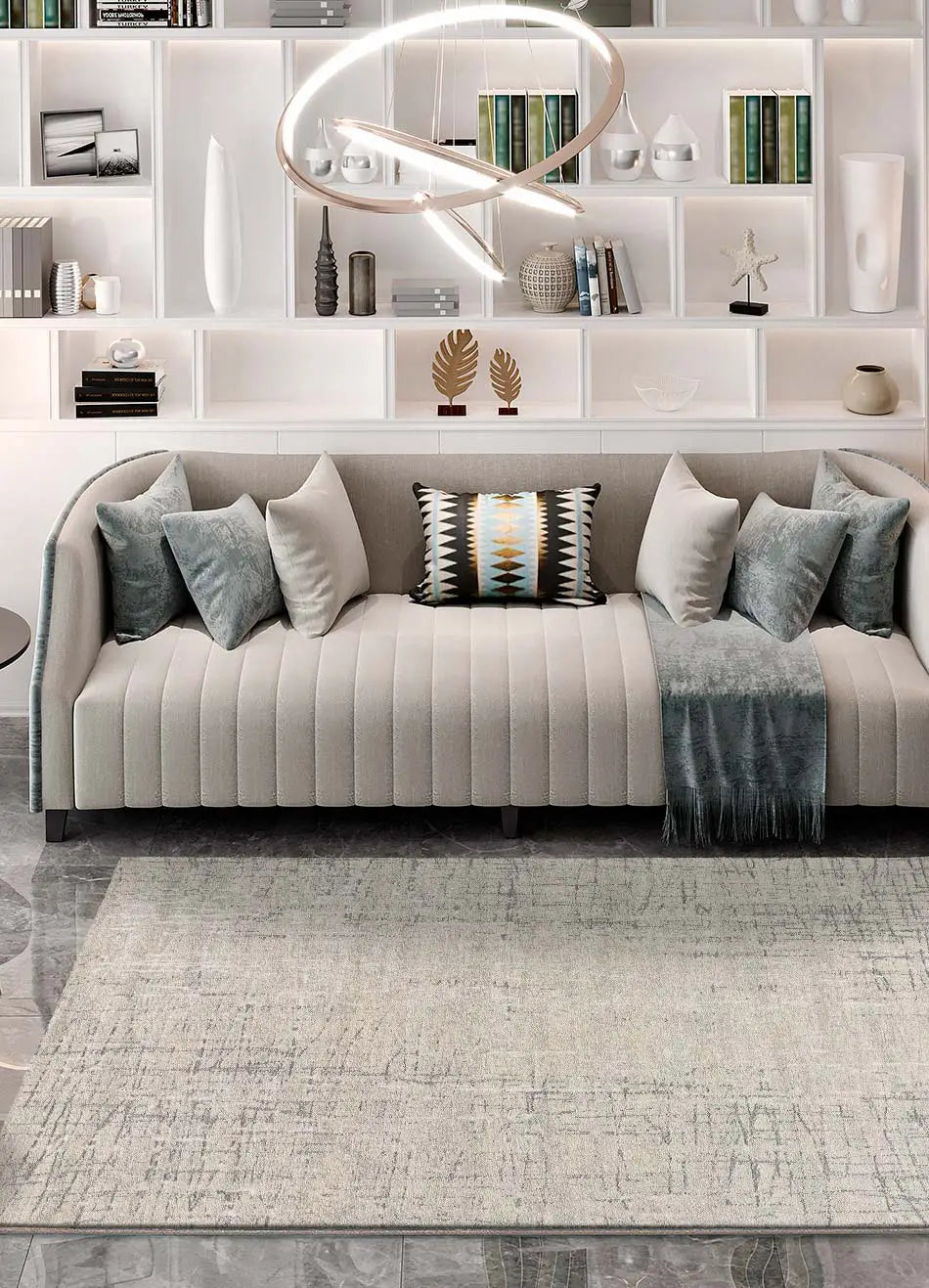 Atticgo Alfombra abstracta Sensation 12523 Plata ambiente