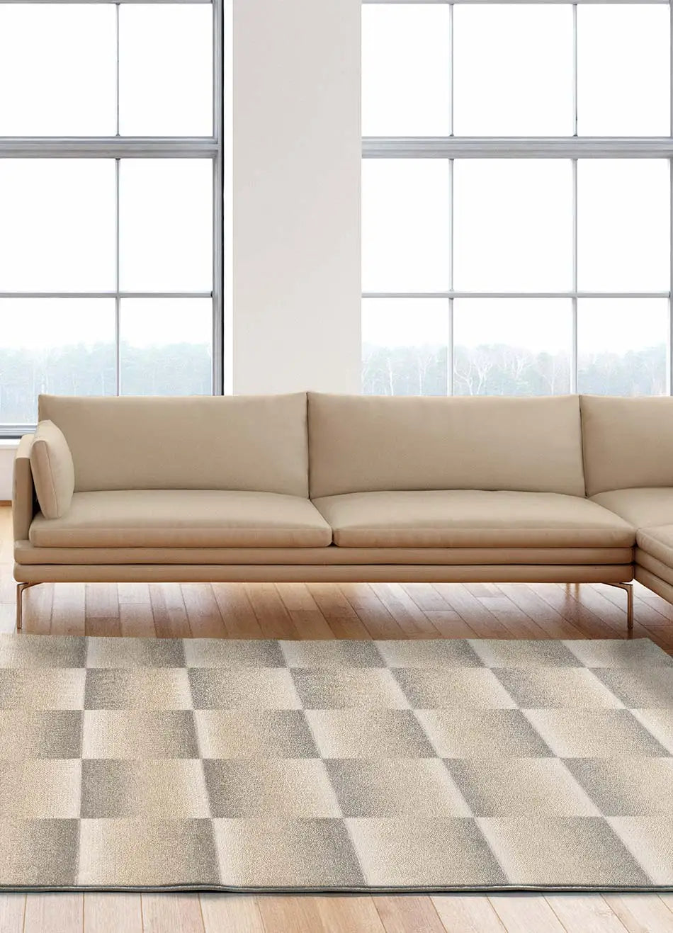 Atticgo Alfombra geométrica con relieve Sensation 12738 Plata ambiente