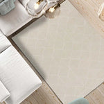 Alfombra salón geométrica con relieve Sensation 12456 Blanco Atticgo