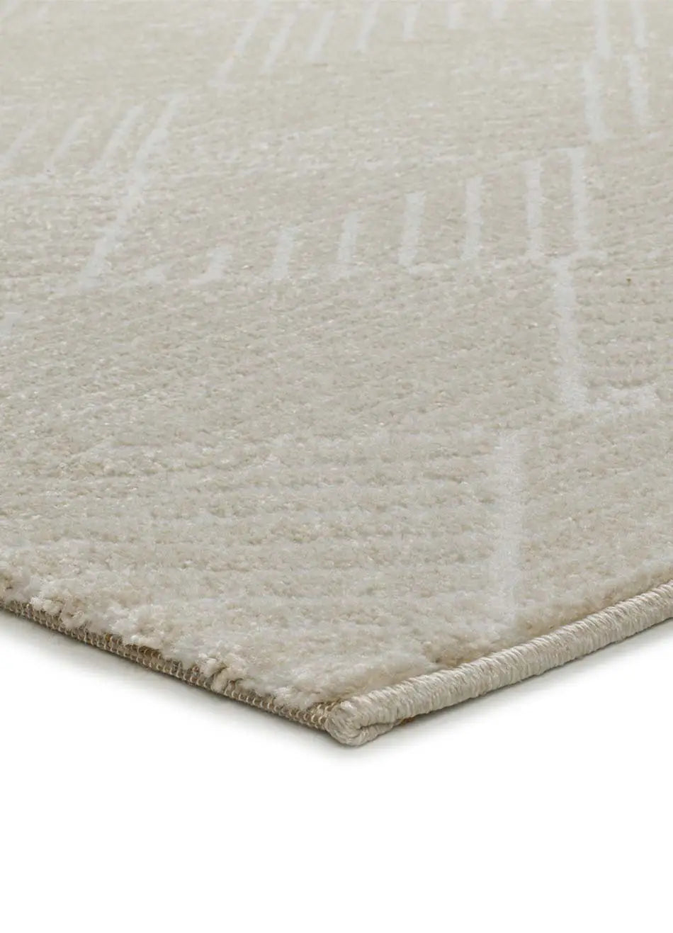 Alfombra esquina geométrica con relieve Sensation 12456 Blanco Atticgo