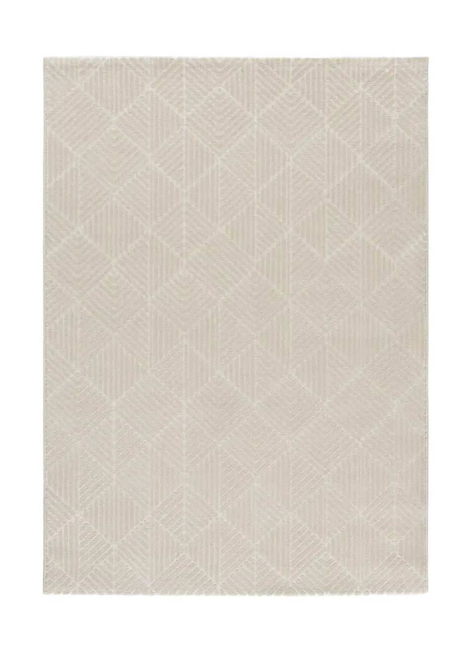 Alfombra geométrica con relieve Sensation 12456 Blanco Atticgo