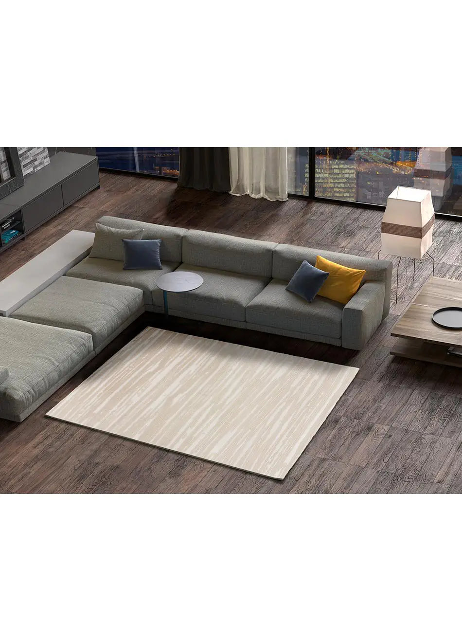 Alfombra ambiente abstracta con relieve Sensation 12459 Blanco Atticgo