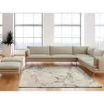 Alfombra ambiente efecto mármol Sensation 12412 Gris y Blanco Atticgo