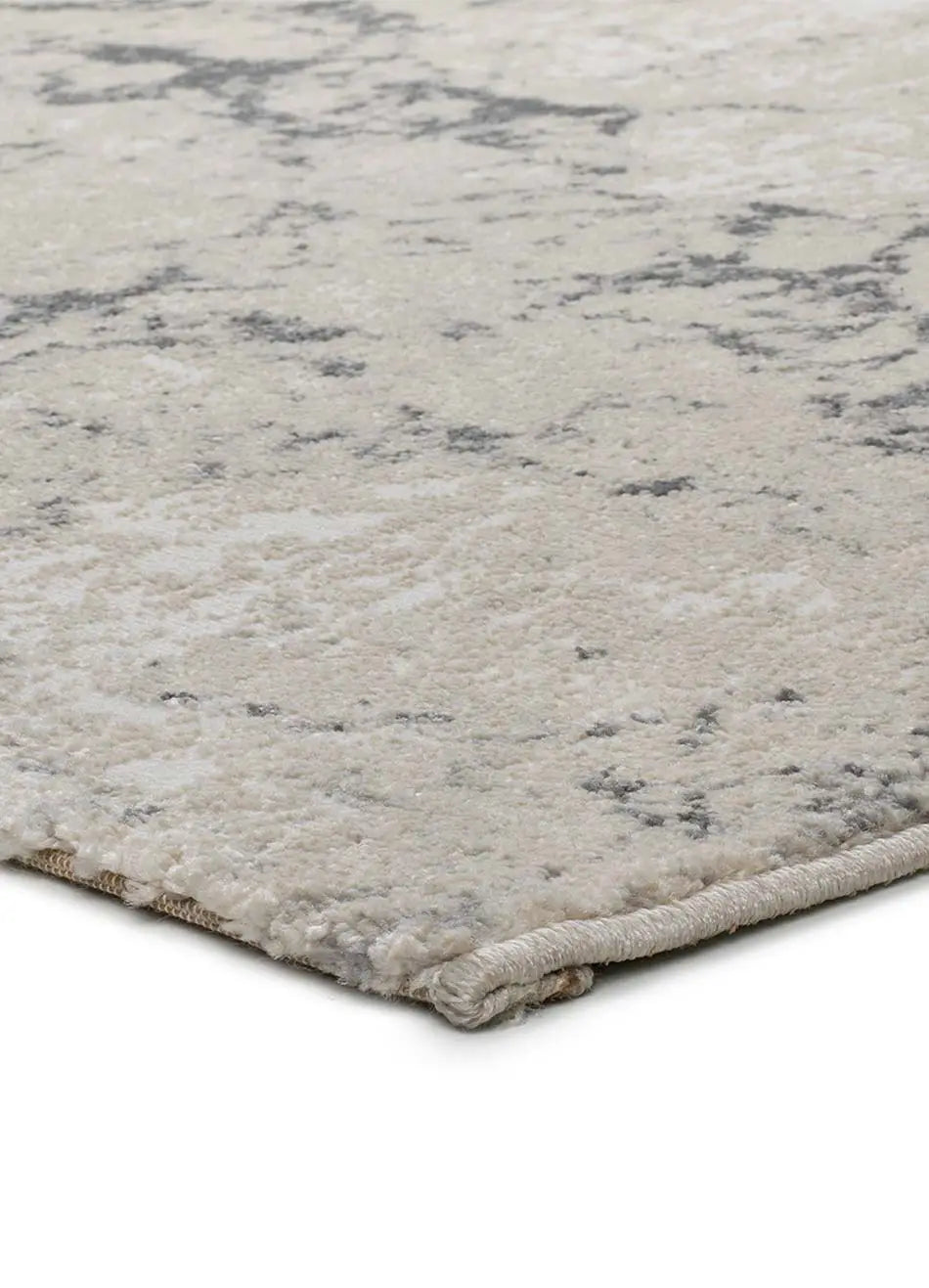 Alfombra esquina efecto mármol Sensation 12412 Gris y Blanco Atticgo