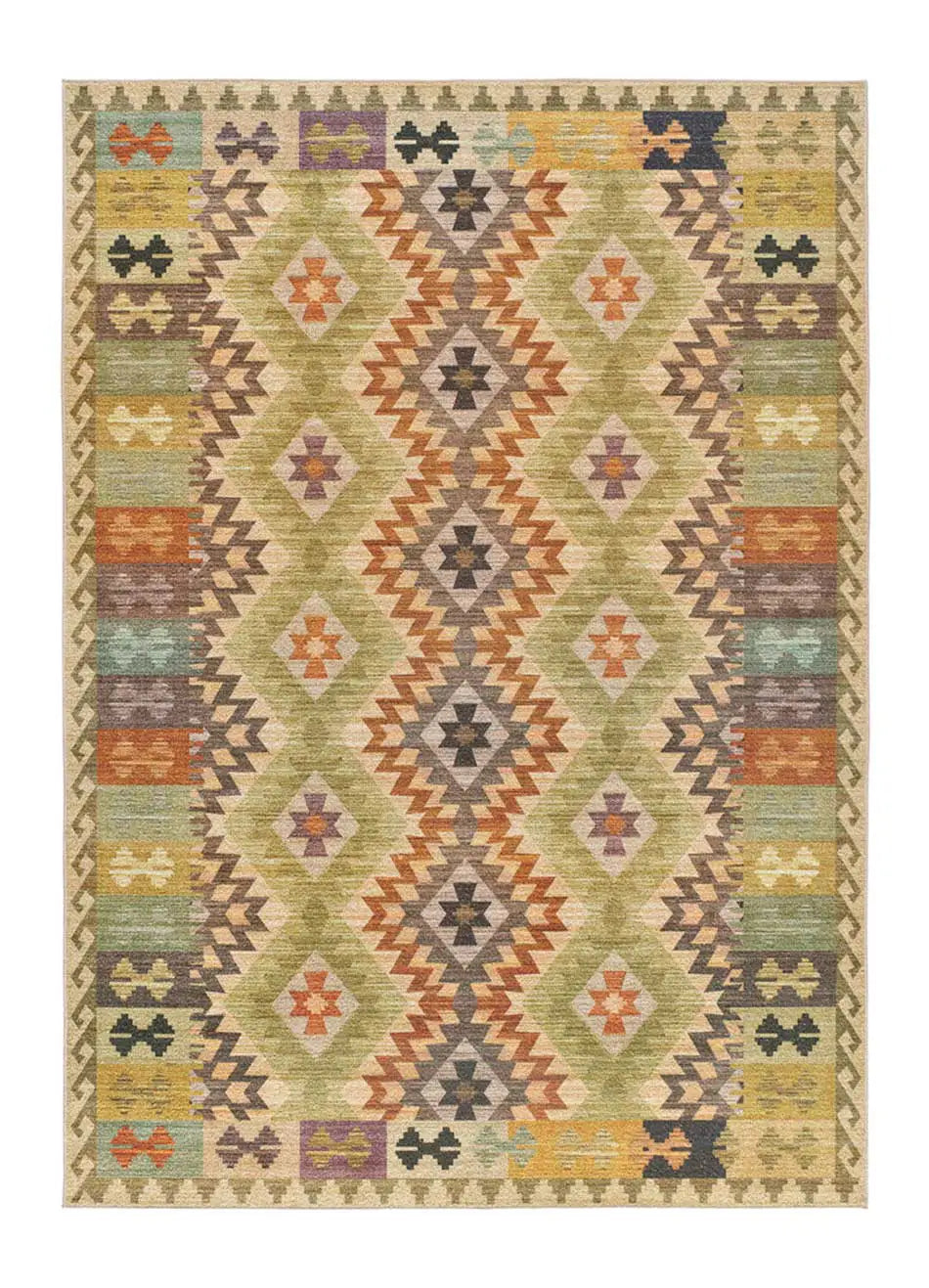 Alfombra lavable étnica multicolor Serak 1044 Atticgo