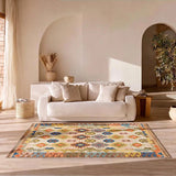 Alfombra lavable étnica multicolor Serak 1048 Para salón