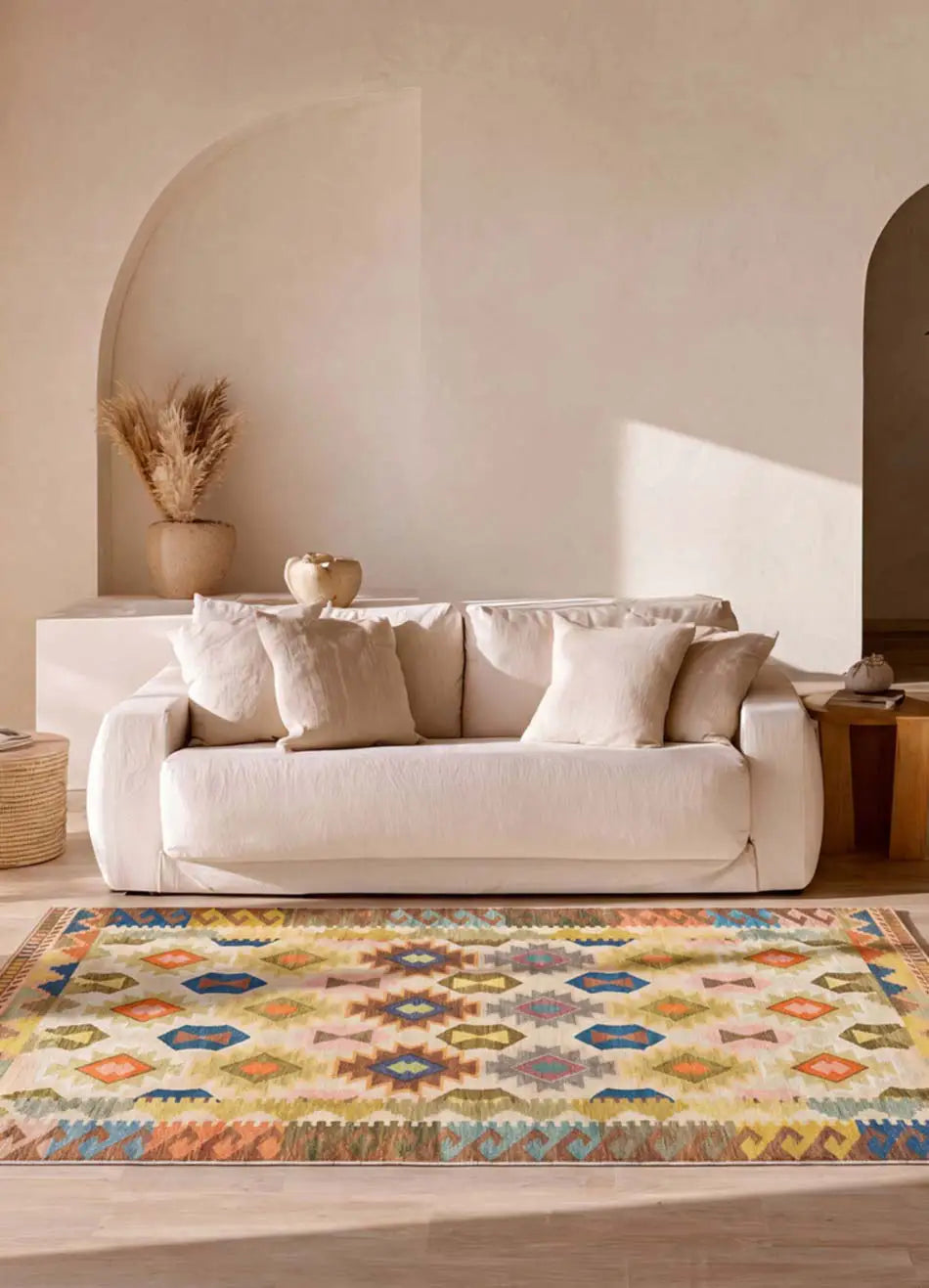 Alfombra lavable étnica multicolor Serak 1048 Salón