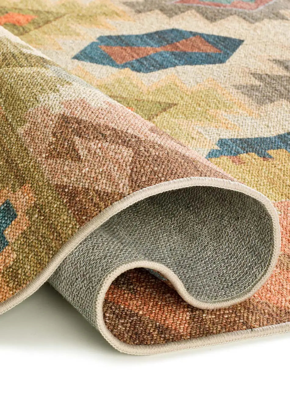 Alfombra lavable étnica multicolor Serak 1048 Backing